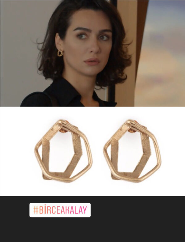 Babil İkili Altıgen Küçük Küpe