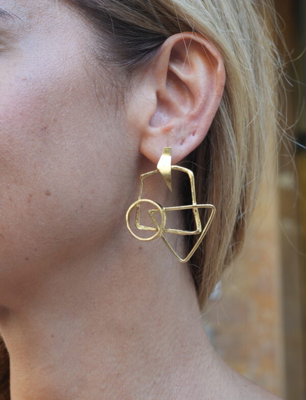 Galaxy-Cubist Triangle Earring