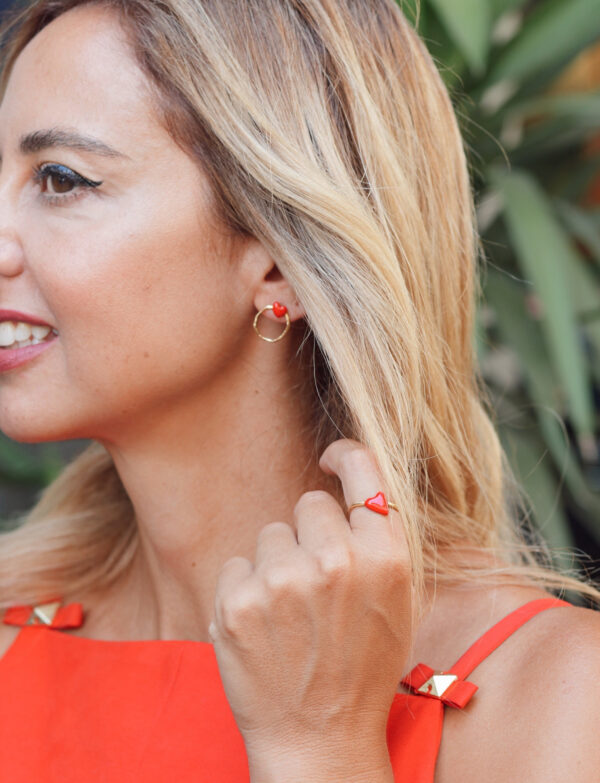 My Heart Small Circle Earring