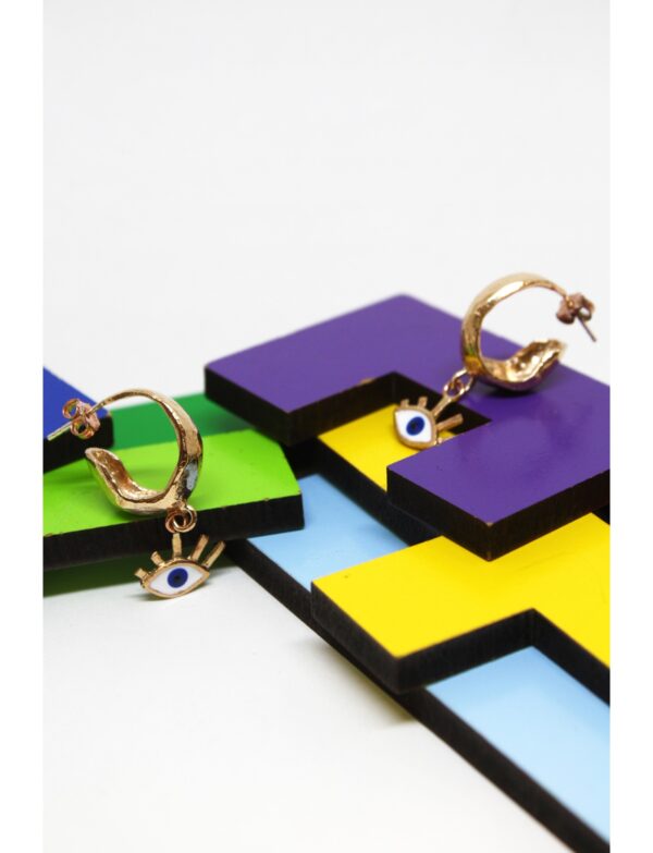 Halkalı Küçük Göz Küpe