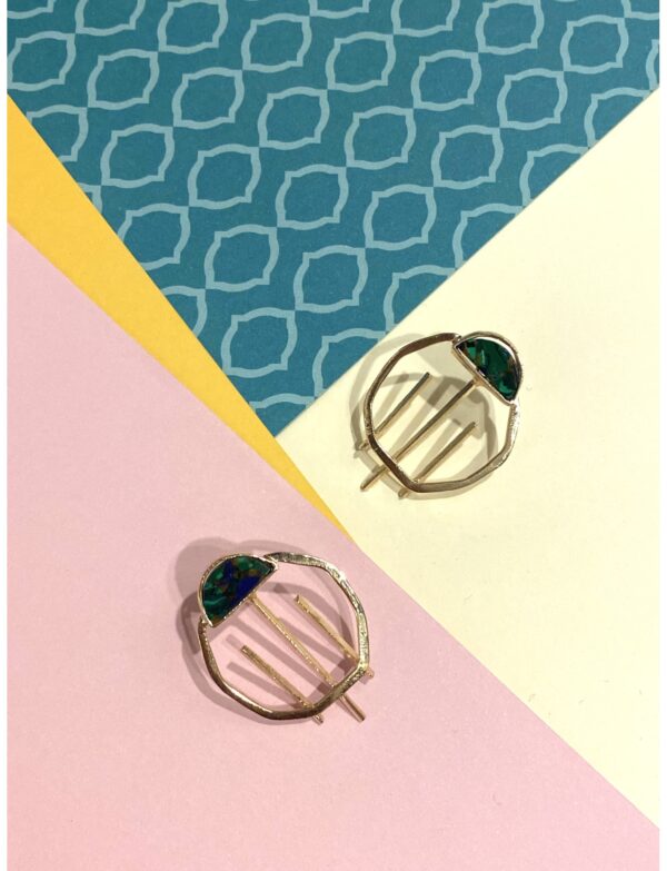 Hitit Güneşi Küçük Yarım Küpe-Bronz