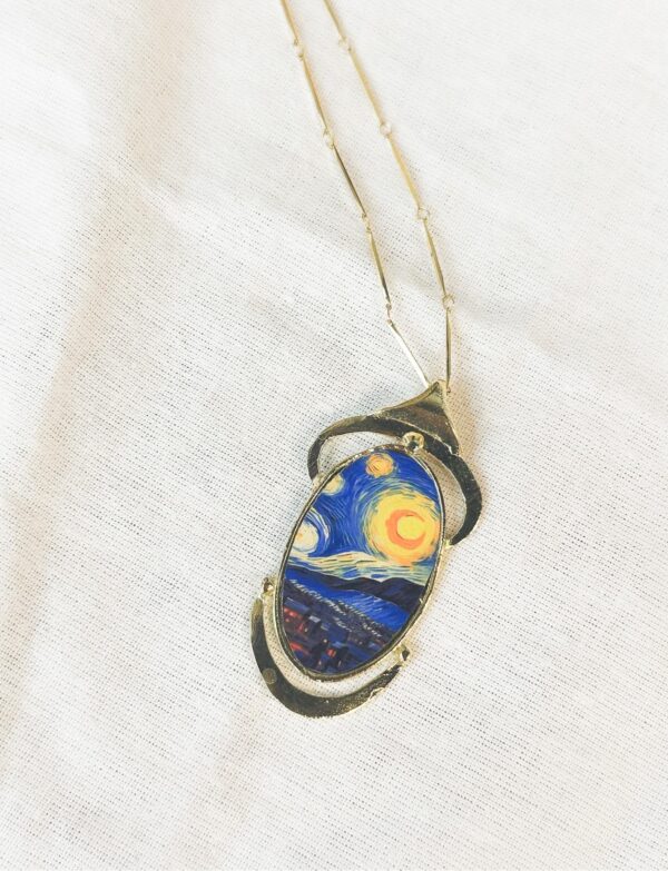 Kübist Büyük Van Gogh Kolye
