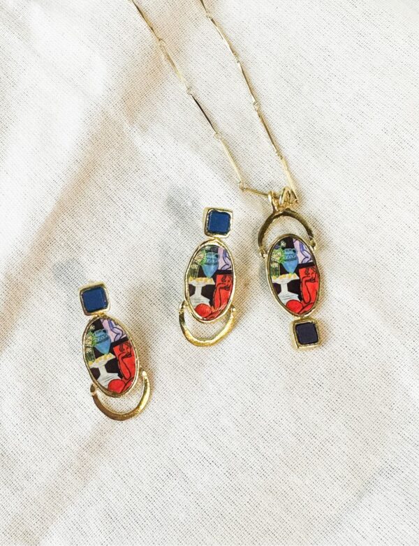 Kübist Matisse Küçük Küpe