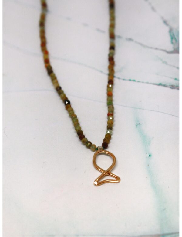 Tel Balık Taşlı Kolye