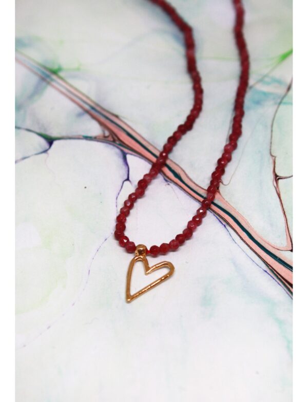 Yan Tel Kalp Quartz Kolye