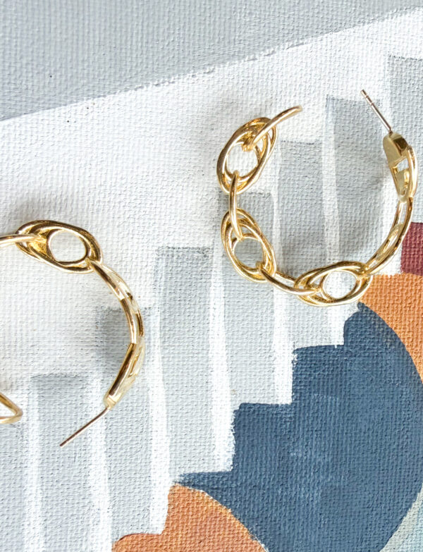 Dönence Geometrik Halka Küpe